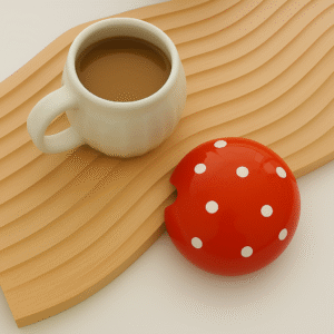 Whimsical mushroom mug