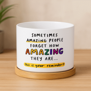 “You Are Amazing” Succulent Pot with Bamboo Tray